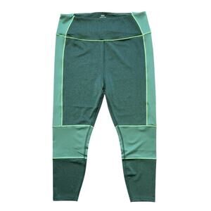 NEW GOOD AMERICAN The Dual Life Tonal Green 7/8 Leggings SZ 1X